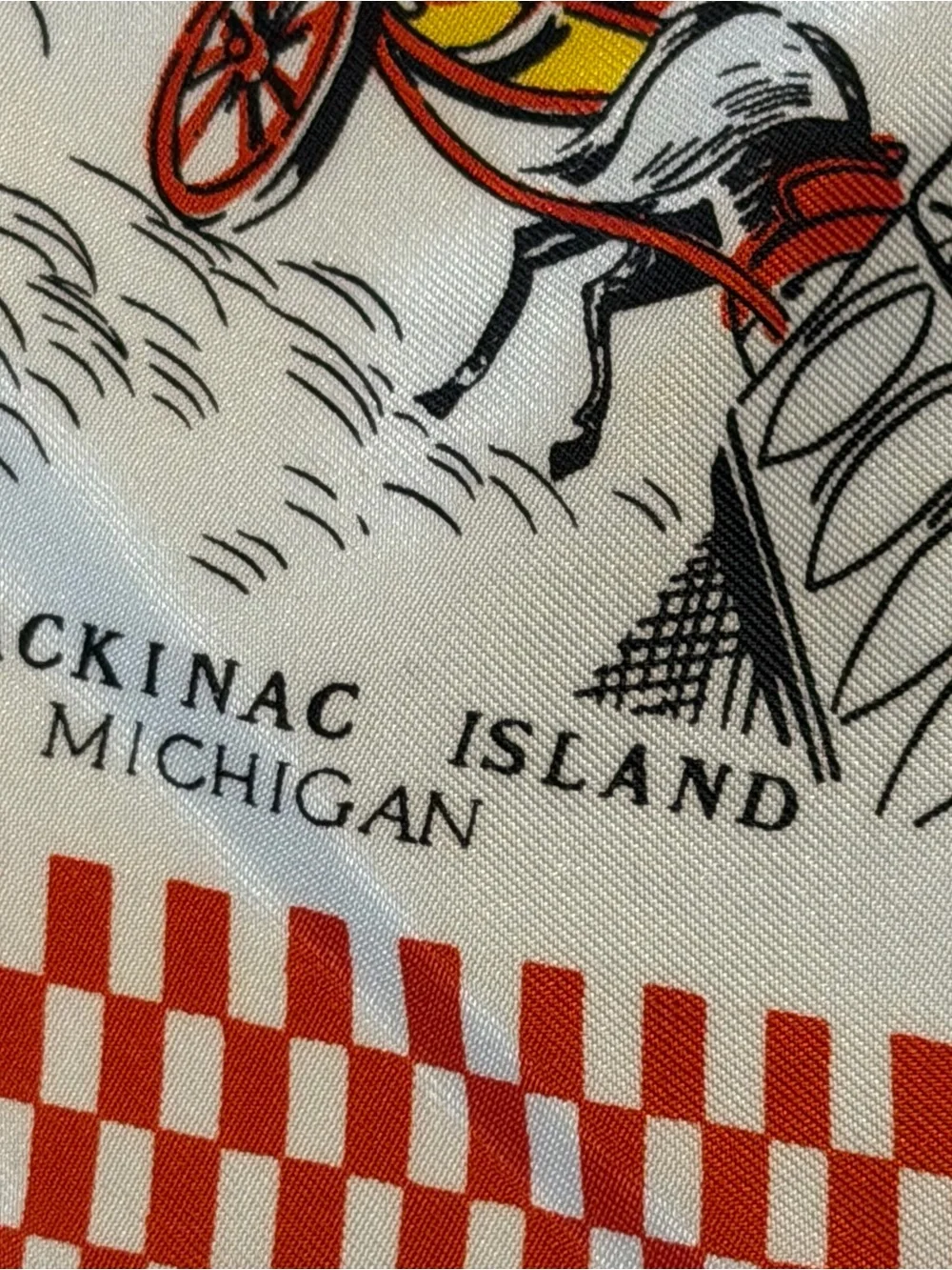 Vintage Mackinac Island Scarf 100% Silk